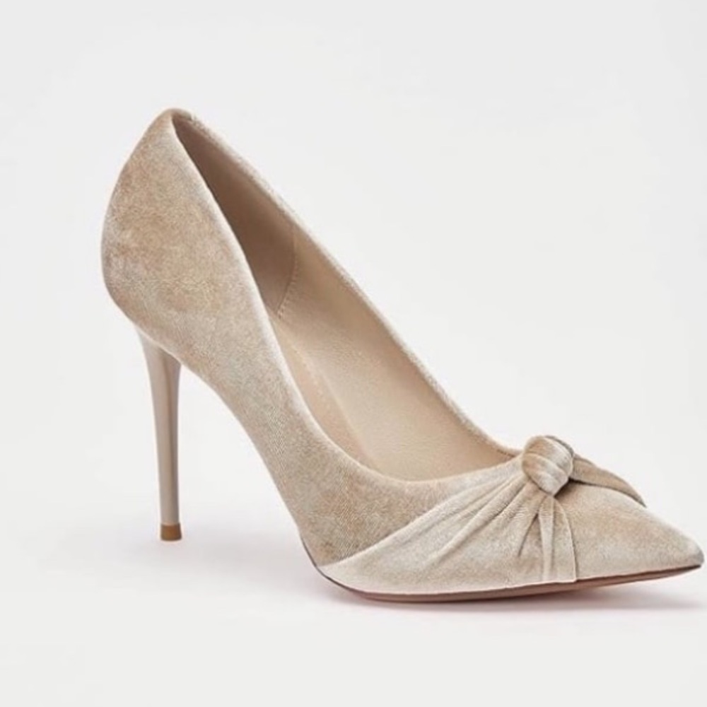 Stylewe Velvet Heels Women Dressy High Twist Bow Knot Stiletto size 9 (40)